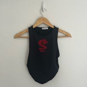 Red Dragon Embroidered Tank